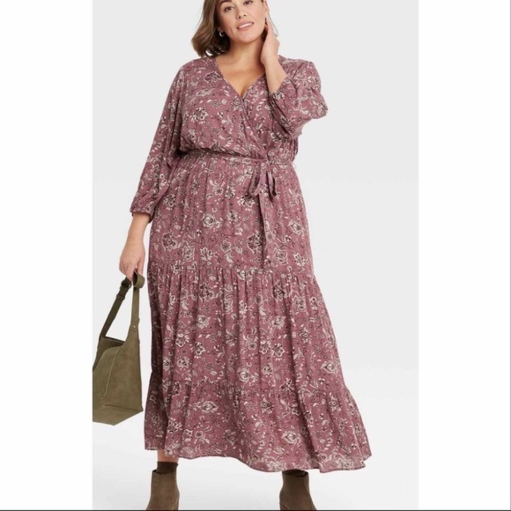 XXL Purple Knox Rose MIDI/Maxi Wrap Dress